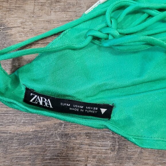 ZARA | Satin Effect Crop Tank Top Strappy Back | Sz. M - Picture 3 of 4